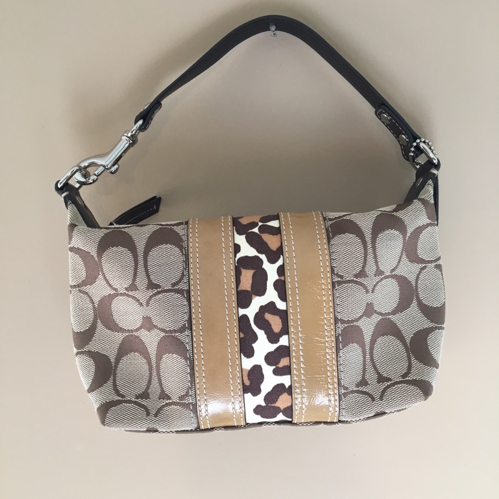 Small Coach purse with leopard details